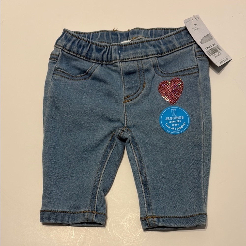 Carter's Blue Denim Jeans with Elastic Waistband
